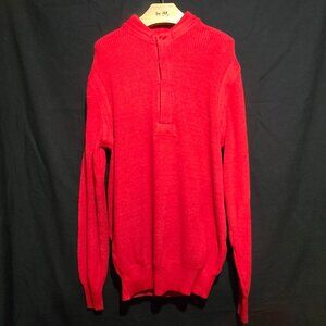Vtg Columbiaknit Portland, Oregon USA 1/4 Button Knit Henley Sweater Red sz L*